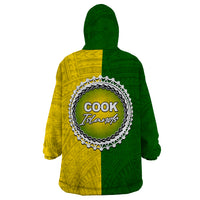 Cook Islands Wearable Blanket Hoodie Yellow-Green Half Style LT6 - Wonder Print Shop