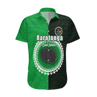 Custom Rarotonga Of Cook Islands Hawaiian Shirt Mix Half Black LT6 - Wonder Print Shop