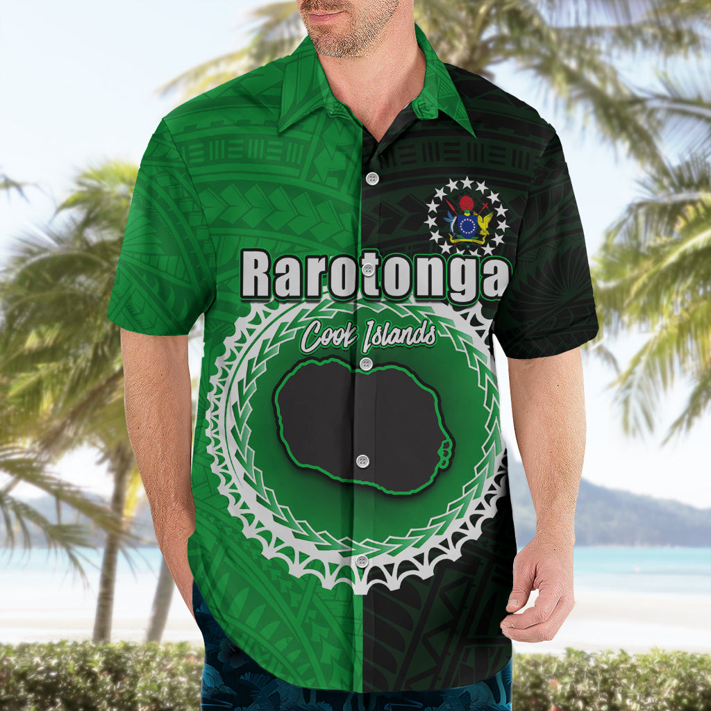 Custom Rarotonga Of Cook Islands Hawaiian Shirt Mix Half Black LT6 - Wonder Print Shop