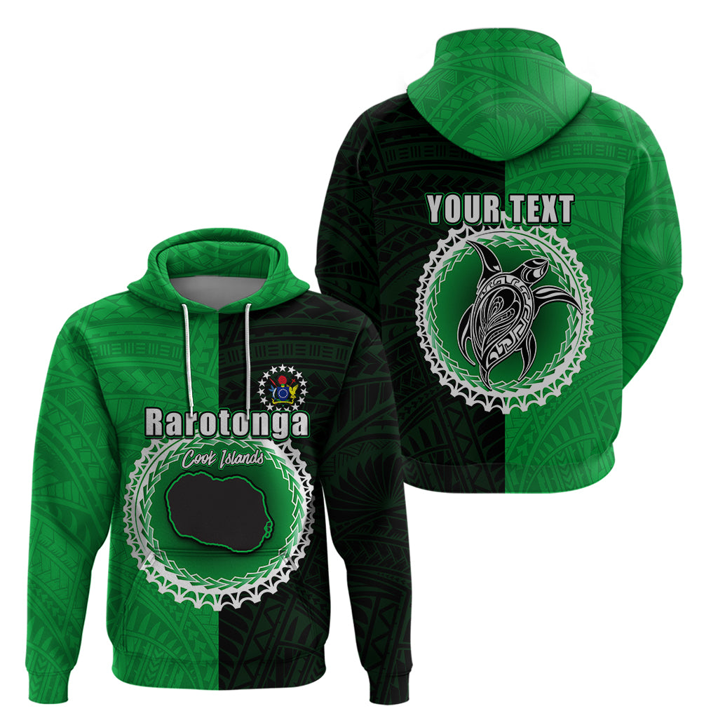 Custom Rarotonga Of Cook Islands Hoodie Mix Half Black LT6 - Wonder Print Shop