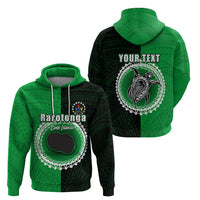 Custom Rarotonga Of Cook Islands Hoodie Mix Half Black LT6 - Wonder Print Shop
