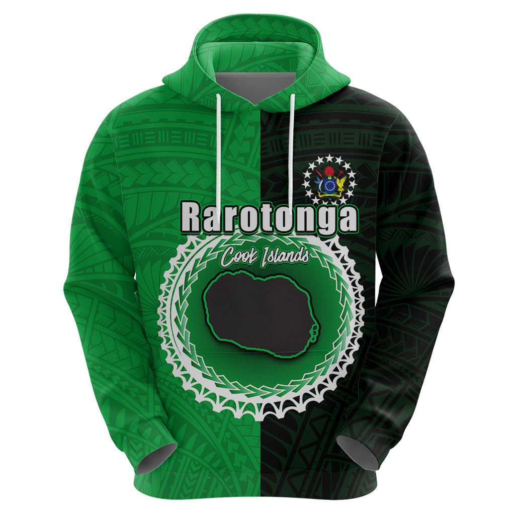 Custom Rarotonga Of Cook Islands Hoodie Mix Half Black LT6 - Wonder Print Shop