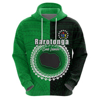 Custom Rarotonga Of Cook Islands Hoodie Mix Half Black LT6 - Wonder Print Shop