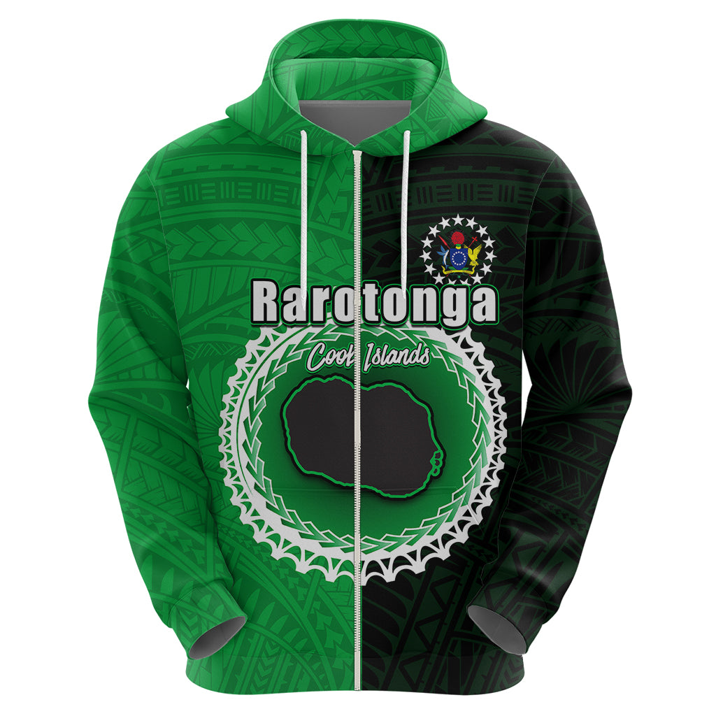 Custom Rarotonga Of Cook Islands Hoodie Mix Half Black LT6 - Wonder Print Shop