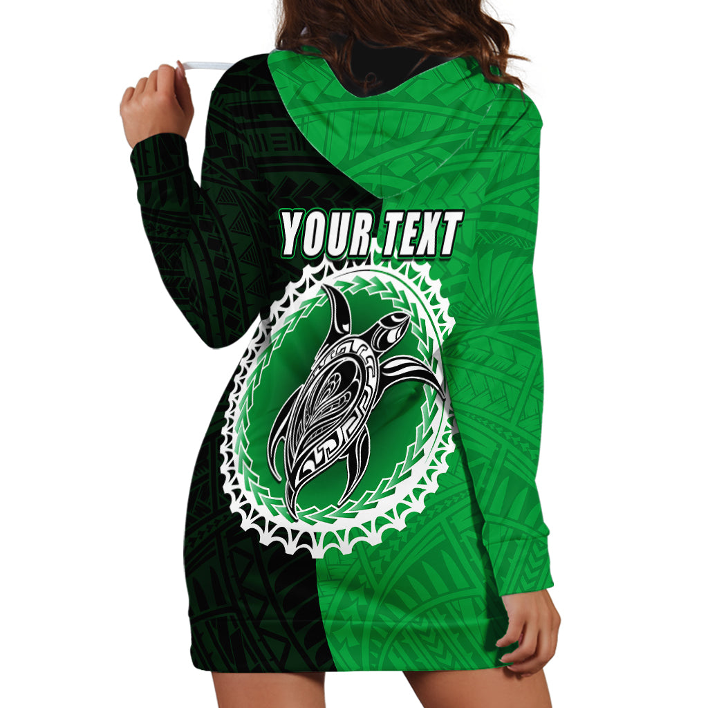 Custom Rarotonga Of Cook Islands Hoodie Dress Mix Half Black LT6 - Wonder Print Shop