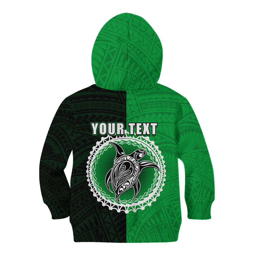 Custom Rarotonga Of Cook Islands Kid Hoodie Mix Half Black LT6 - Wonder Print Shop