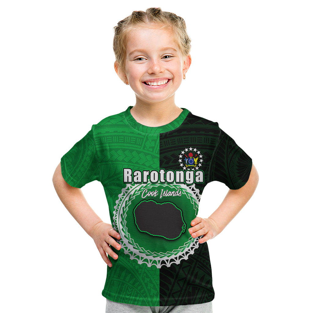 Custom Rarotonga Of Cook Islands Kid T Shirt Mix Half Black LT6 - Wonder Print Shop