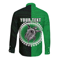 Custom Rarotonga Of Cook Islands Long Sleeve Button Shirt Mix Half Black LT6 - Wonder Print Shop