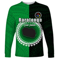 Custom Rarotonga Of Cook Islands Long Sleeve Shirt Mix Half Black LT6 - Wonder Print Shop