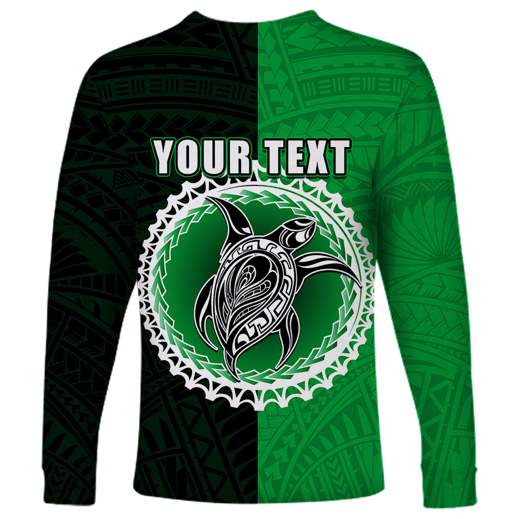 Custom Rarotonga Of Cook Islands Long Sleeve Shirt Mix Half Black LT6 - Wonder Print Shop