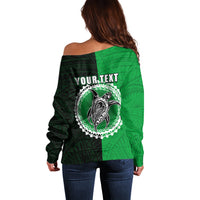 Custom Rarotonga Of Cook Islands Off Shoulder Sweater Mix Half Black LT6 - Wonder Print Shop