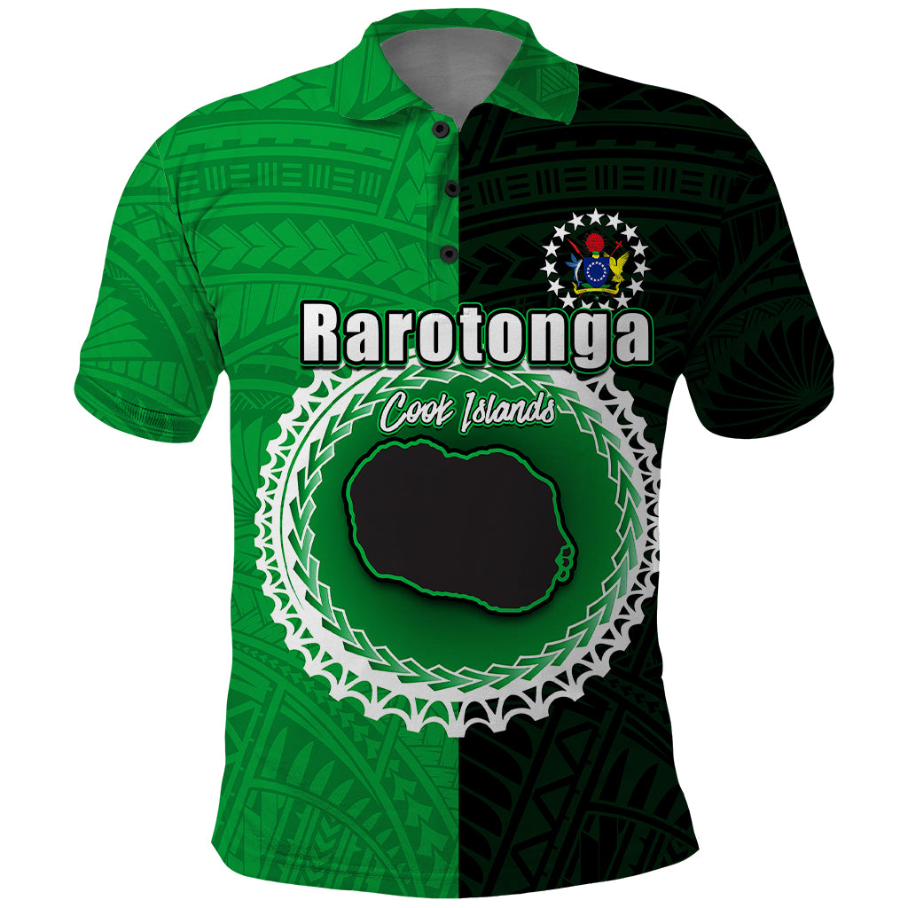 Custom Rarotonga Of Cook Islands Polo Shirt Mix Half Black LT6 - Wonder Print Shop