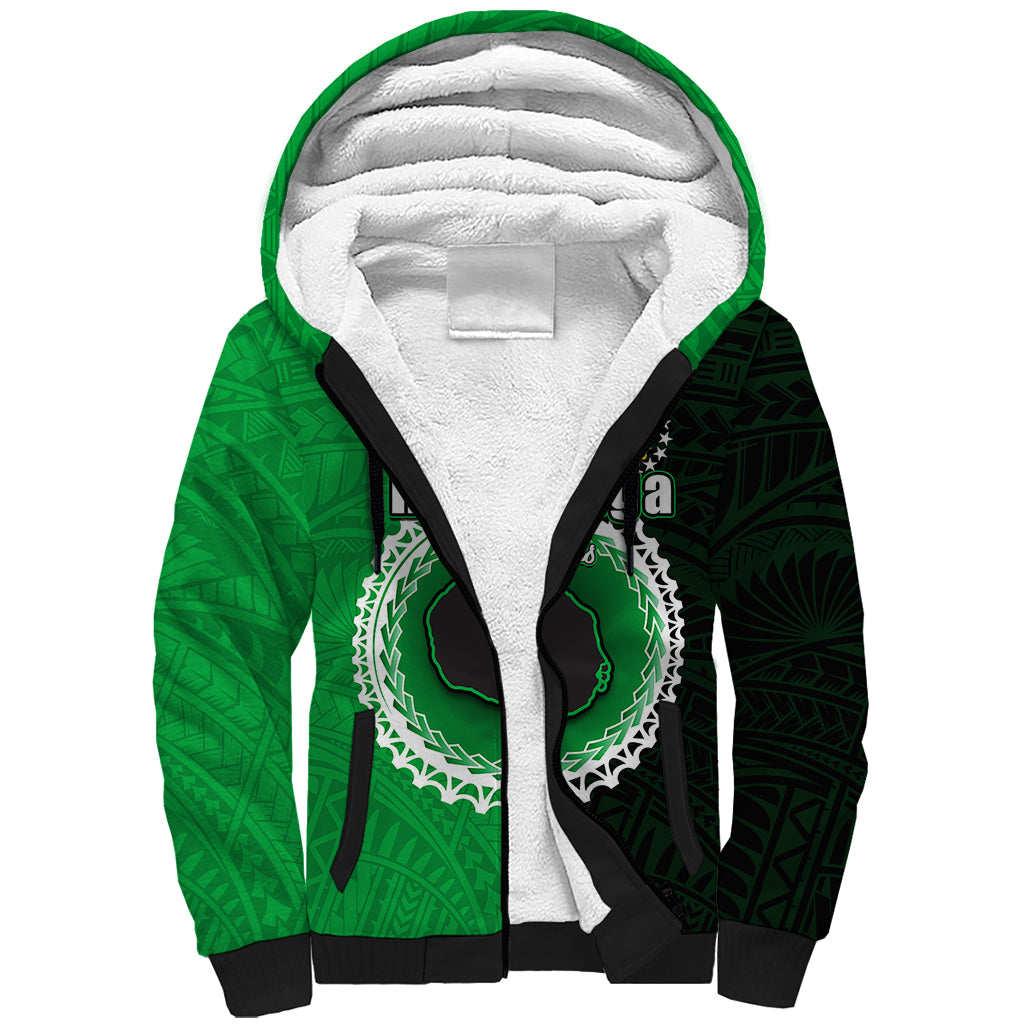 Custom Rarotonga Of Cook Islands Sherpa Hoodie Mix Half Black LT6 - Wonder Print Shop