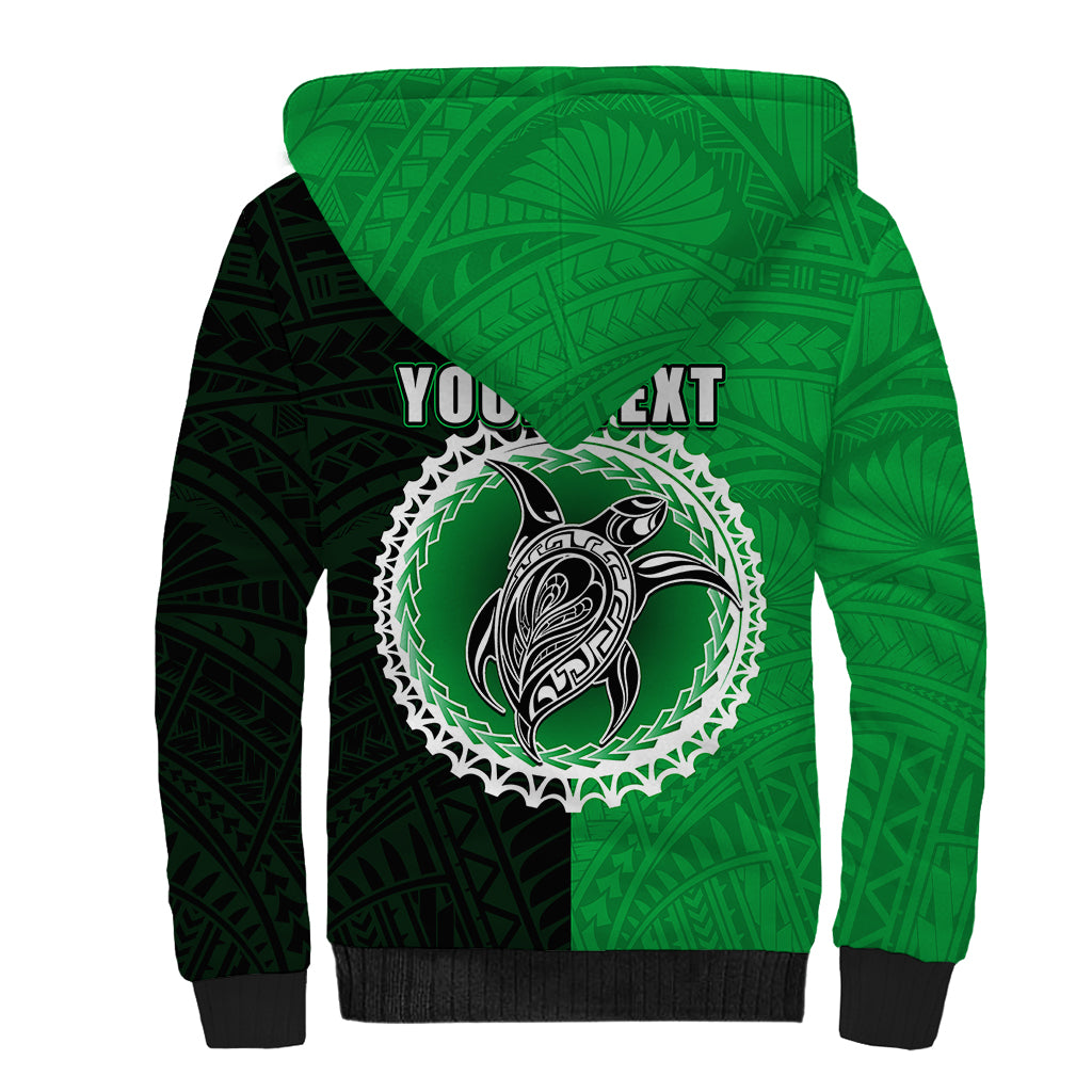 Custom Rarotonga Of Cook Islands Sherpa Hoodie Mix Half Black LT6 - Wonder Print Shop