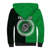 Custom Rarotonga Of Cook Islands Sherpa Hoodie Mix Half Black LT6 - Wonder Print Shop