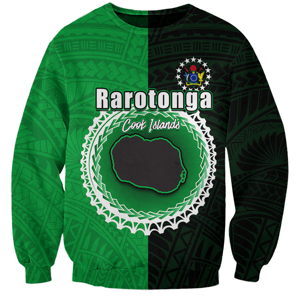 Custom Rarotonga Of Cook Islands Sweatshirt Mix Half Black LT6 - Wonder Print Shop