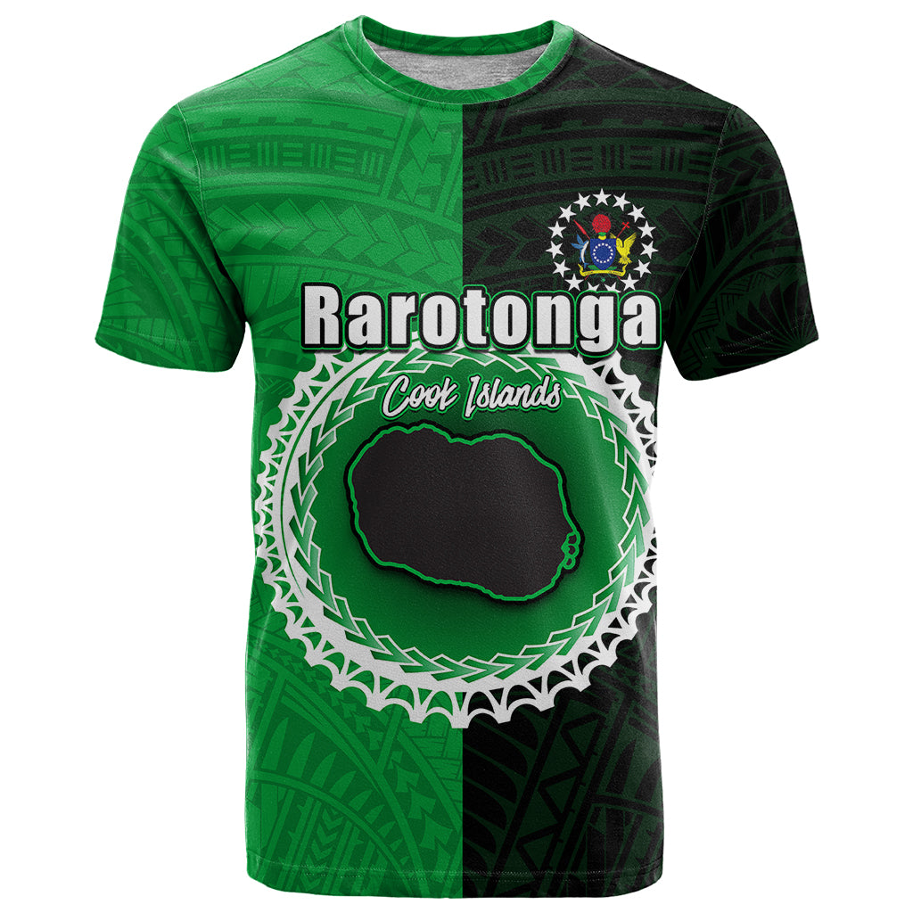 Custom Rarotonga Of Cook Islands T Shirt Mix Half Black LT6 - Wonder Print Shop