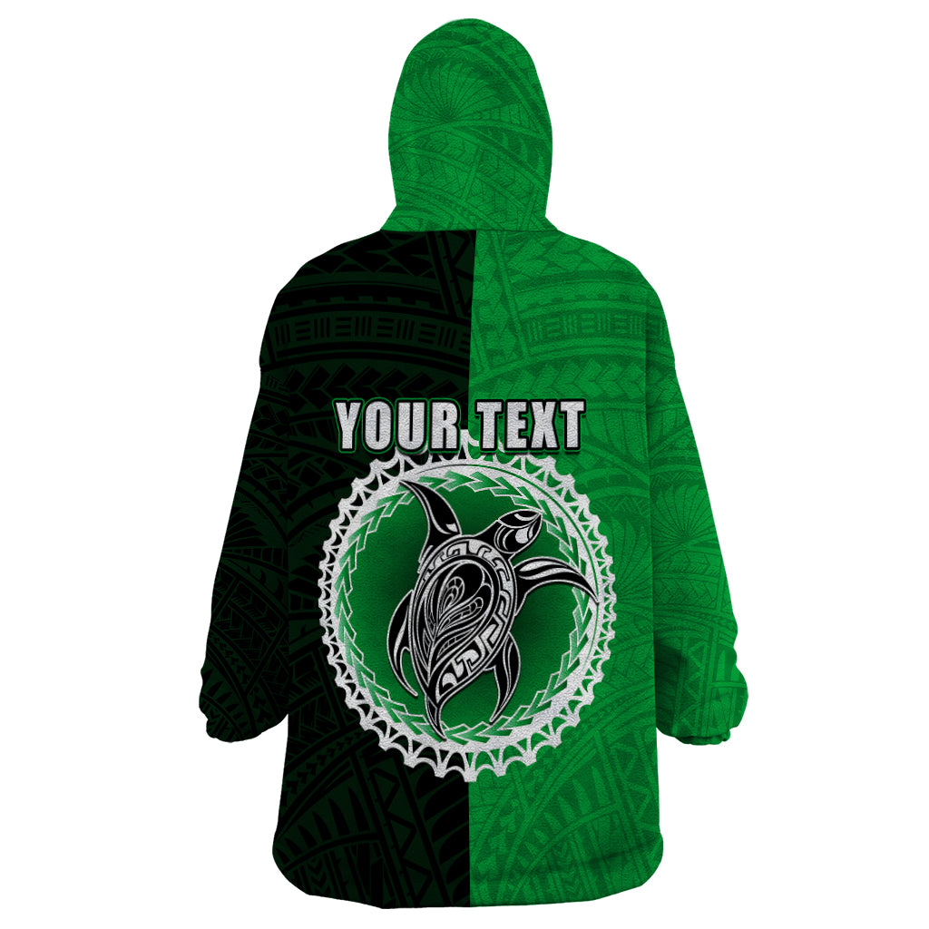 Custom Rarotonga Of Cook Islands Wearable Blanket Hoodie Mix Half Black LT6 - Wonder Print Shop
