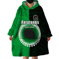 Custom Rarotonga Of Cook Islands Wearable Blanket Hoodie Mix Half Black LT6 - Wonder Print Shop