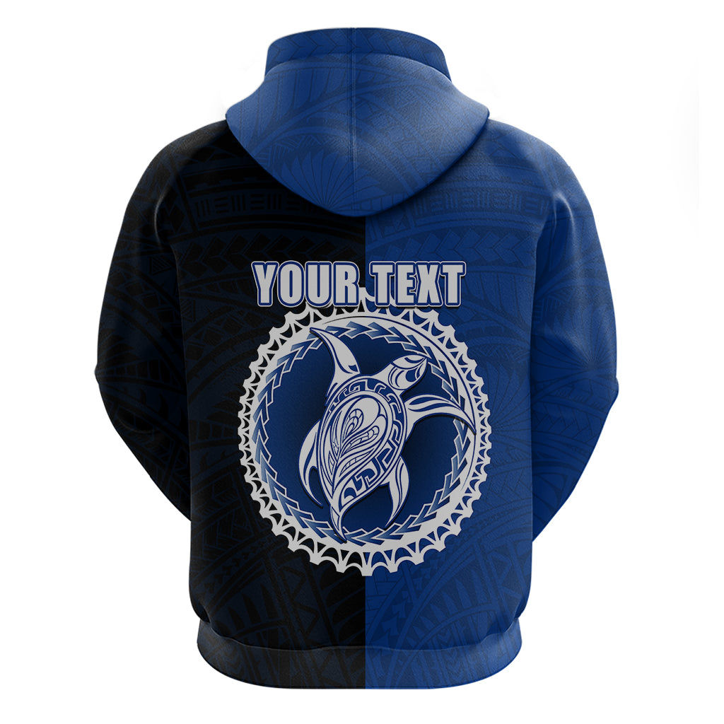 Custom Rakahanga Of Cook Islands Hoodie Mix Half Black LT6 - Wonder Print Shop