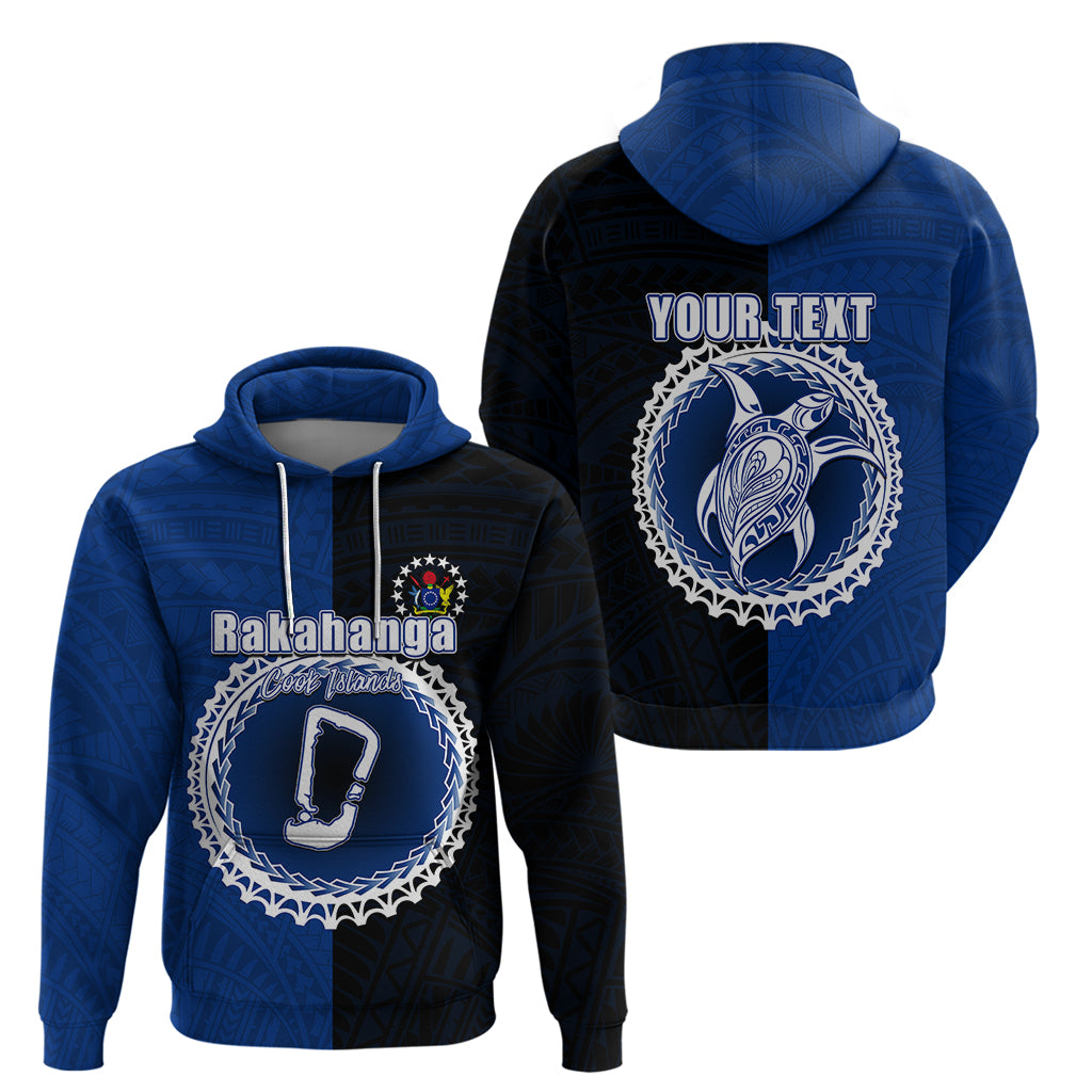 Custom Rakahanga Of Cook Islands Hoodie Mix Half Black LT6 - Wonder Print Shop