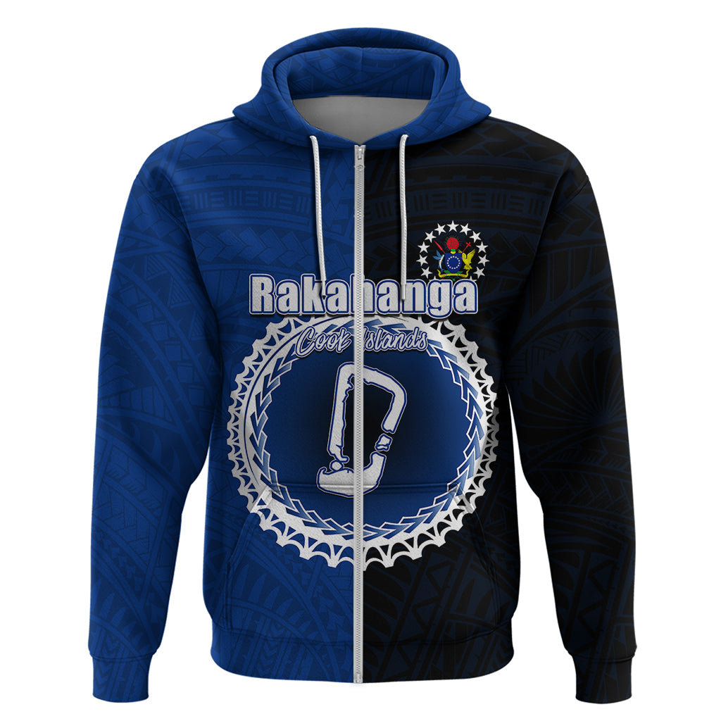 Custom Rakahanga Of Cook Islands Hoodie Mix Half Black LT6 - Wonder Print Shop