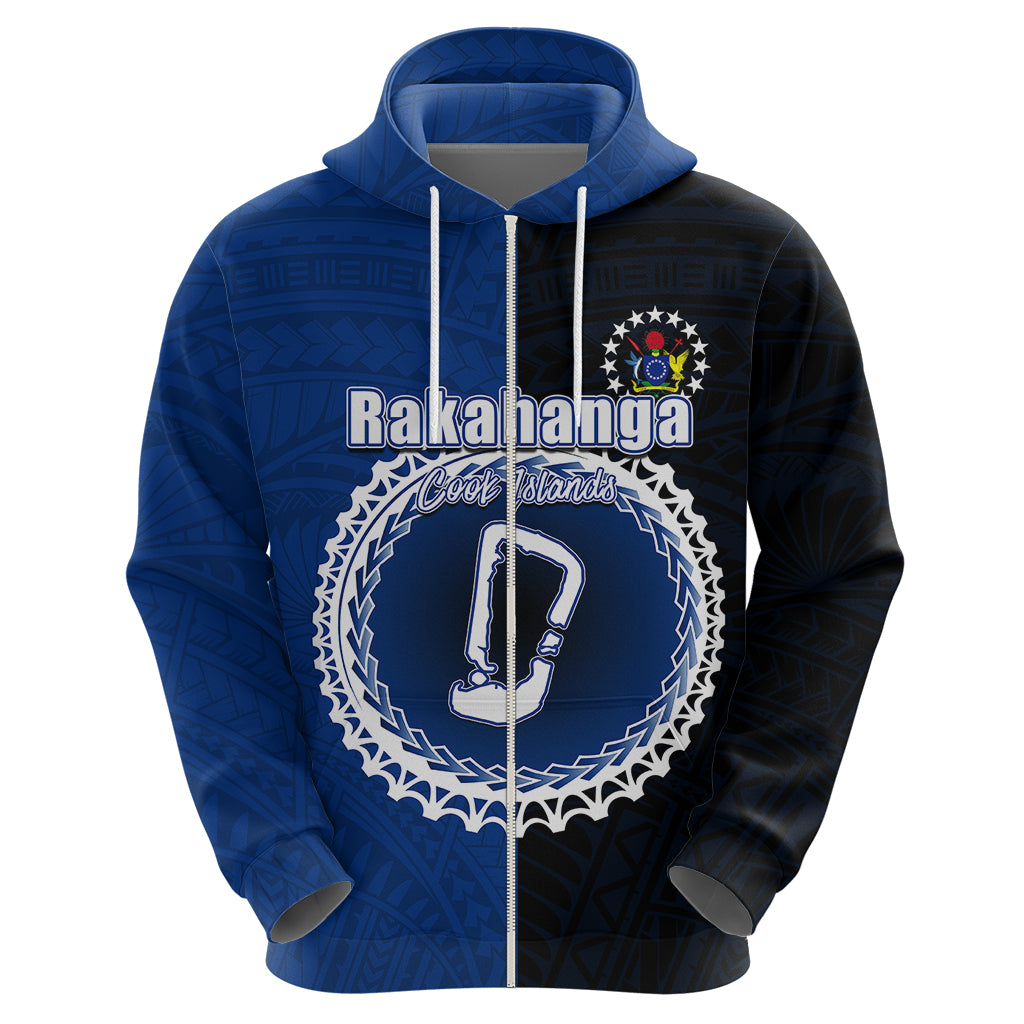 Custom Rakahanga Of Cook Islands Hoodie Mix Half Black LT6 - Wonder Print Shop