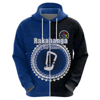 Custom Rakahanga Of Cook Islands Hoodie Mix Half Black LT6 - Wonder Print Shop