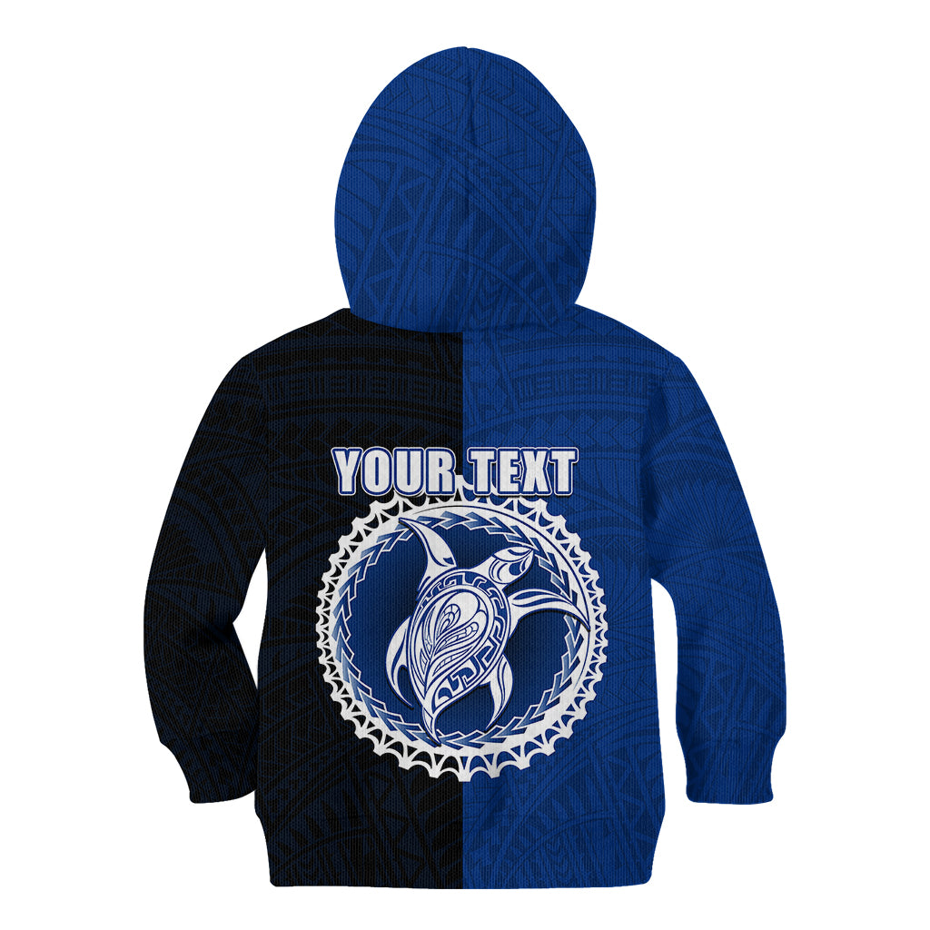 Custom Rakahanga Of Cook Islands Kid Hoodie Mix Half Black LT6 - Wonder Print Shop
