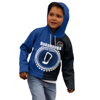 Custom Rakahanga Of Cook Islands Kid Hoodie Mix Half Black LT6 - Wonder Print Shop