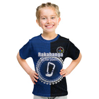 Custom Rakahanga Of Cook Islands Kid T Shirt Mix Half Black LT6 - Wonder Print Shop