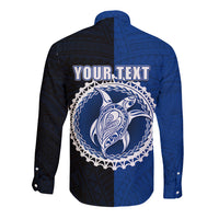 Custom Rakahanga Of Cook Islands Long Sleeve Button Shirt Mix Half Black LT6 - Wonder Print Shop