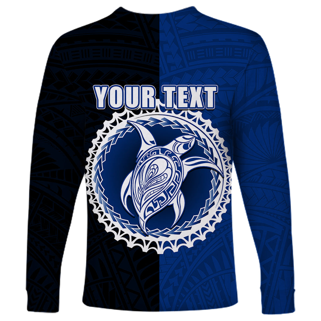 Custom Rakahanga Of Cook Islands Long Sleeve Shirt Mix Half Black LT6 - Wonder Print Shop