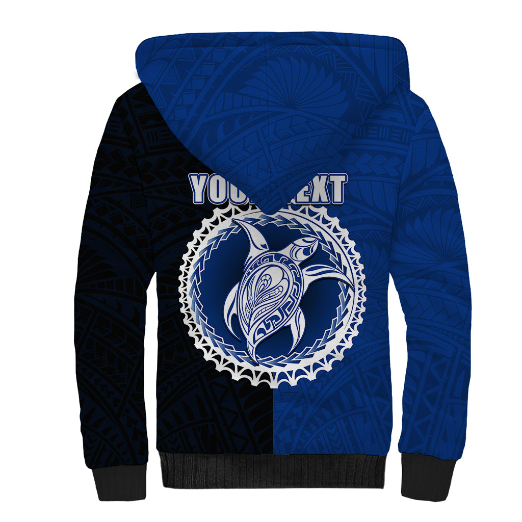 Custom Rakahanga Of Cook Islands Sherpa Hoodie Mix Half Black LT6 - Wonder Print Shop