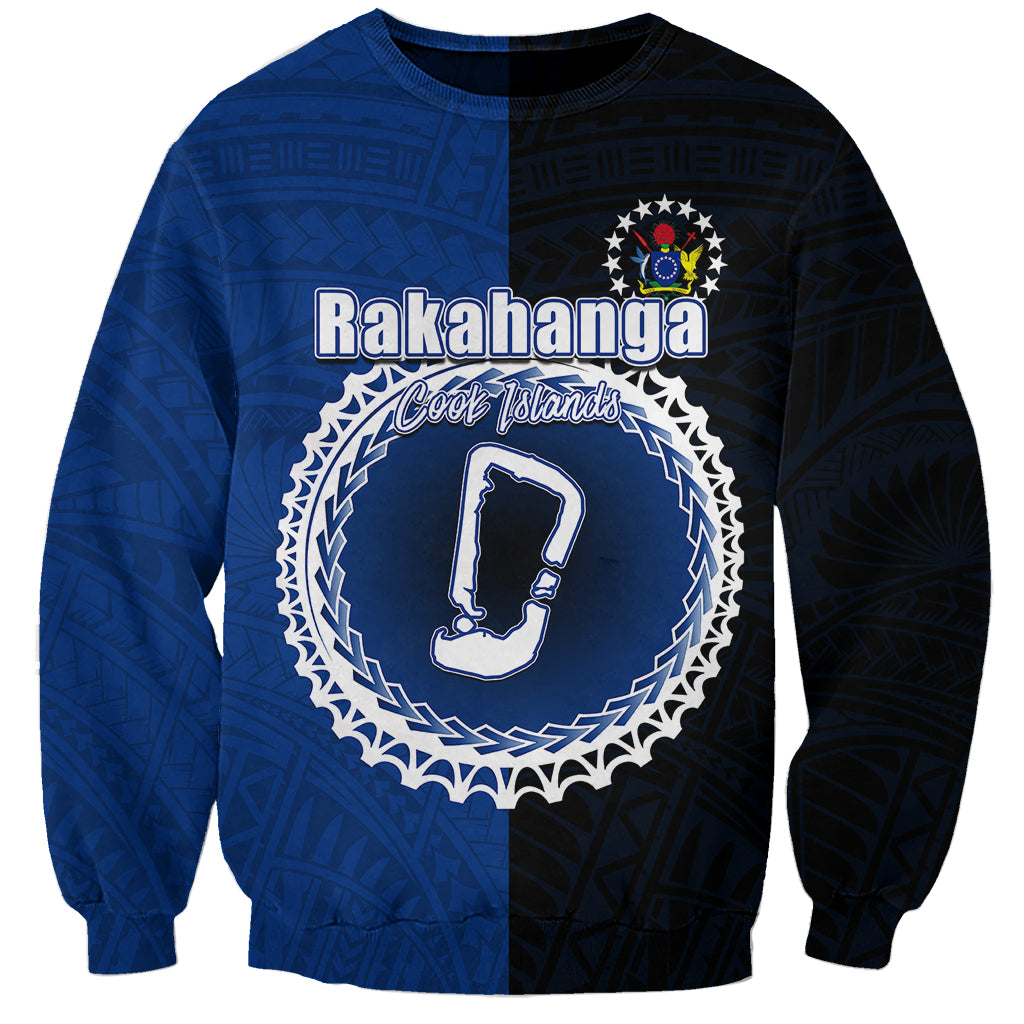 Custom Rakahanga Of Cook Islands Sweatshirt Mix Half Black LT6 - Wonder Print Shop