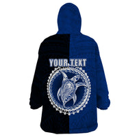 Custom Rakahanga Of Cook Islands Wearable Blanket Hoodie Mix Half Black LT6 - Wonder Print Shop