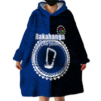 Custom Rakahanga Of Cook Islands Wearable Blanket Hoodie Mix Half Black LT6 - Wonder Print Shop