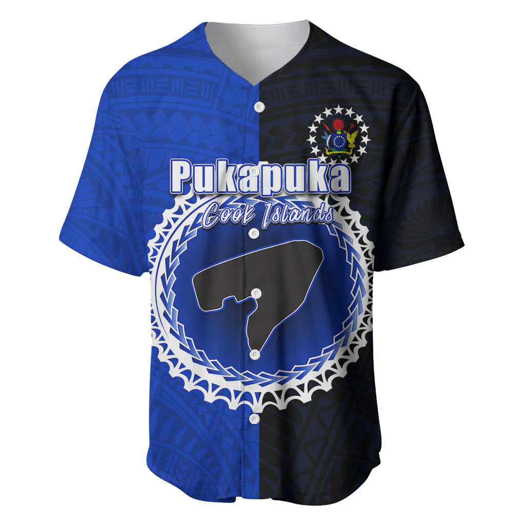 Custom Pukapuka Of Cook Islands Baseball Jersey Mix Half Black LT6 - Wonder Print Shop