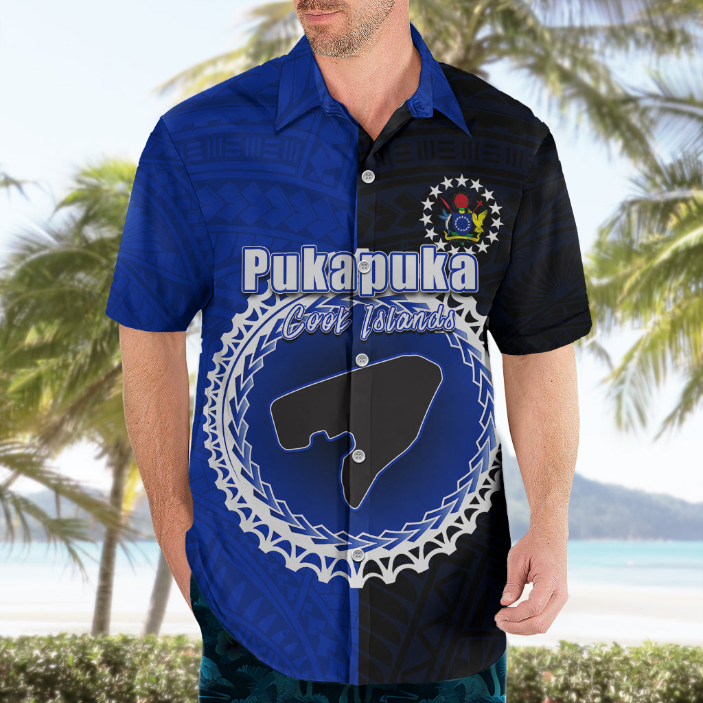 Custom Pukapuka Of Cook Islands Hawaiian Shirt Mix Half Black LT6 - Wonder Print Shop