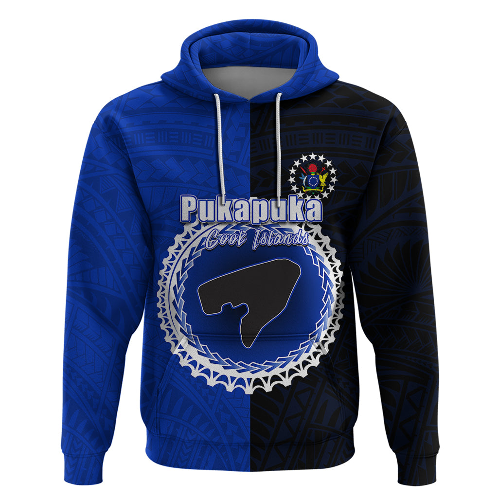 Custom Pukapuka Of Cook Islands Hoodie Mix Half Black LT6 - Wonder Print Shop