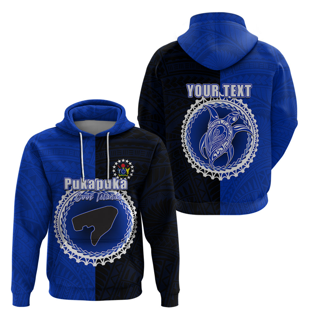 Custom Pukapuka Of Cook Islands Hoodie Mix Half Black LT6 - Wonder Print Shop