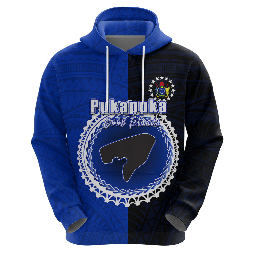 Custom Pukapuka Of Cook Islands Hoodie Mix Half Black LT6 - Wonder Print Shop