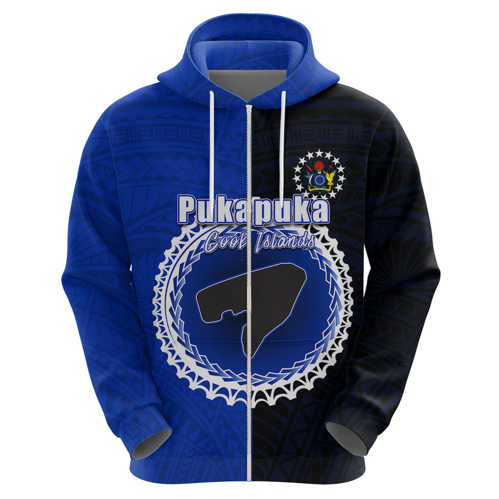 Custom Pukapuka Of Cook Islands Hoodie Mix Half Black LT6 - Wonder Print Shop