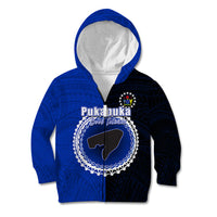 Custom Pukapuka Of Cook Islands Kid Hoodie Mix Half Black LT6 - Wonder Print Shop