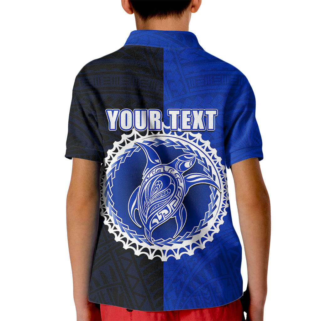 Custom Pukapuka Of Cook Islands Kid Polo Shirt Mix Half Black LT6 - Wonder Print Shop