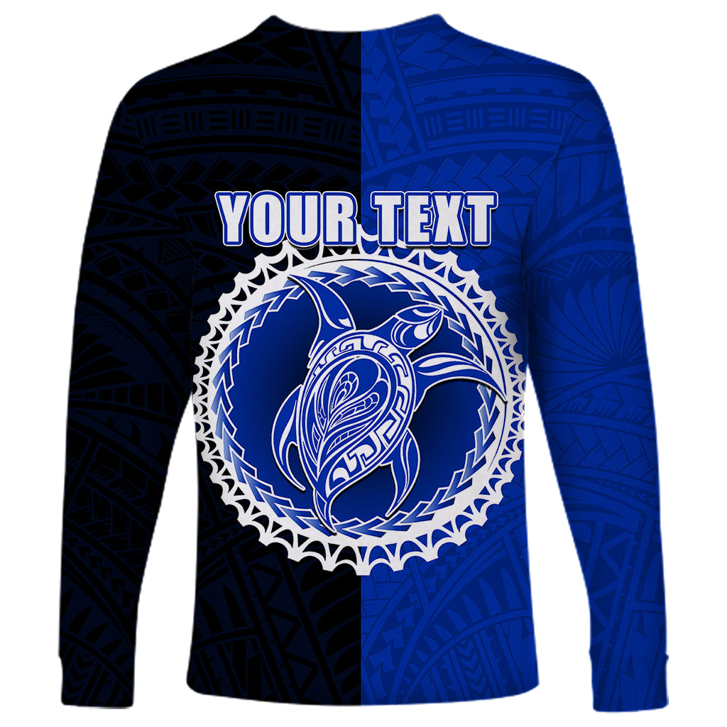 Custom Pukapuka Of Cook Islands Long Sleeve Shirt Mix Half Black LT6 - Wonder Print Shop