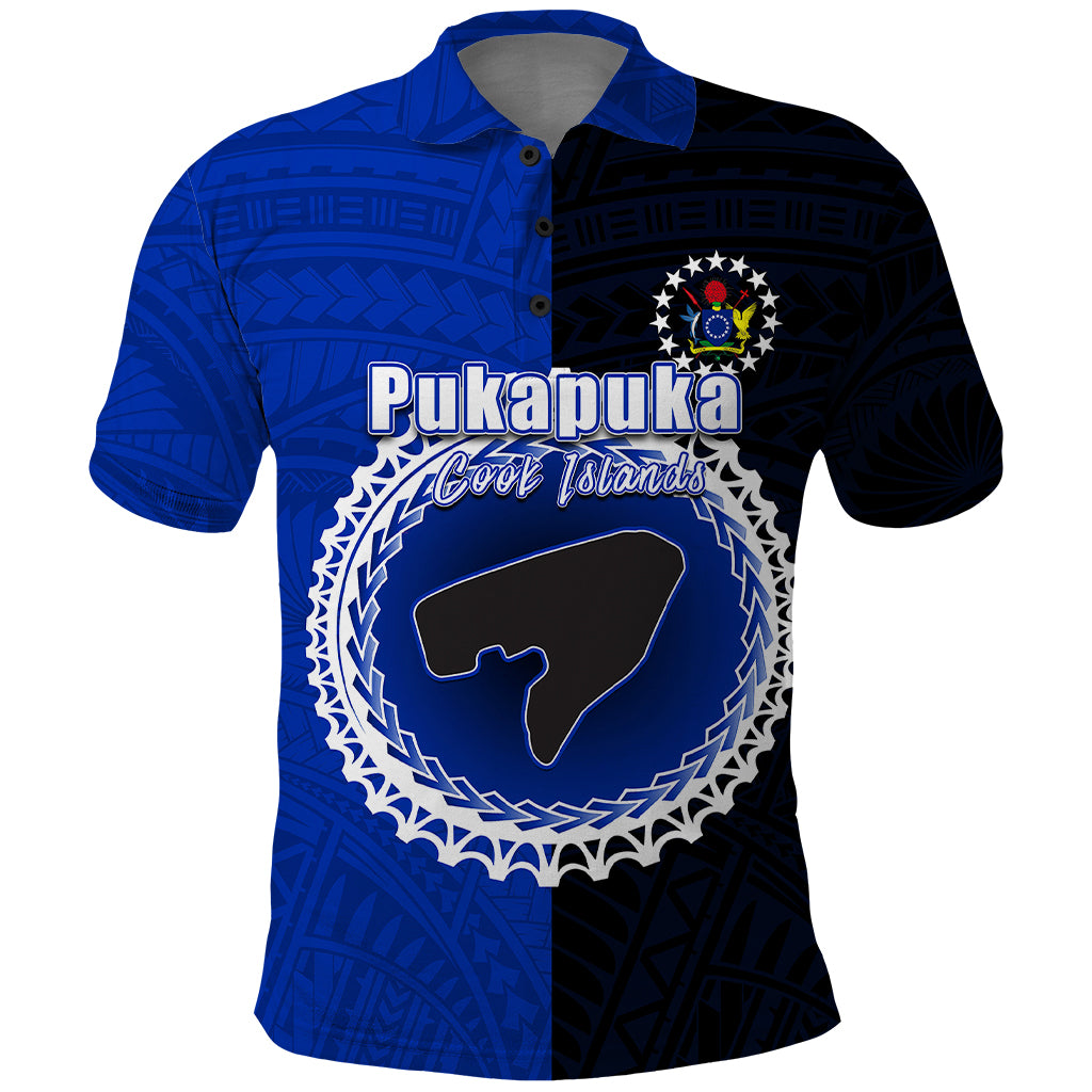 Custom Pukapuka Of Cook Islands Polo Shirt Mix Half Black LT6 - Wonder Print Shop
