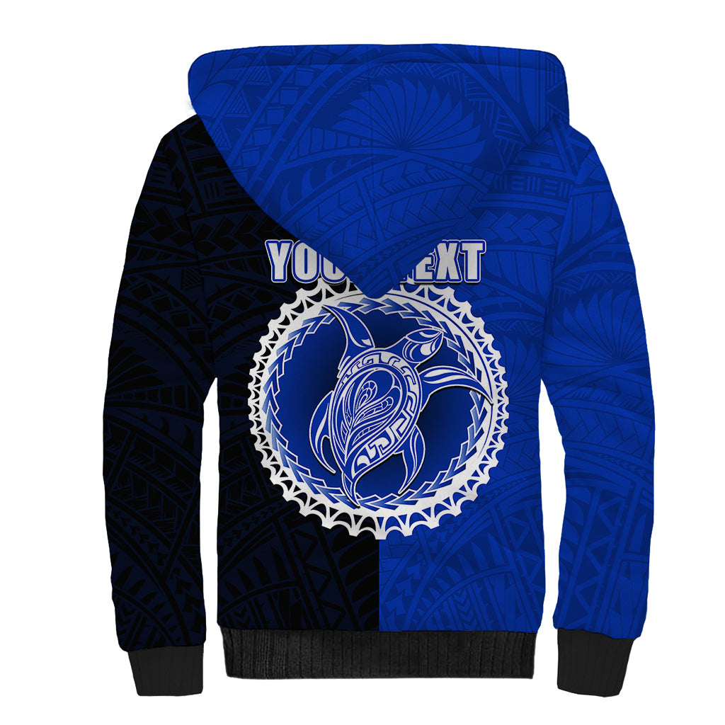 Custom Pukapuka Of Cook Islands Sherpa Hoodie Mix Half Black LT6 - Wonder Print Shop