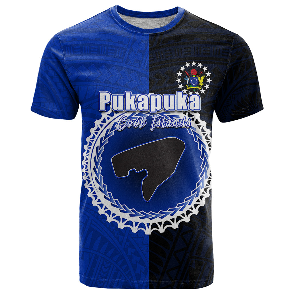 Custom Pukapuka Of Cook Islands T Shirt Mix Half Black LT6 - Wonder Print Shop