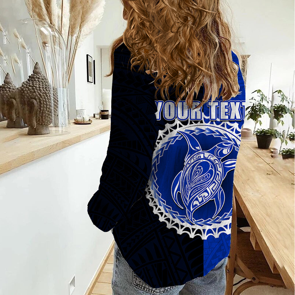 Custom Pukapuka Of Cook Islands Women Casual Shirt Mix Half Black LT6 - Wonder Print Shop